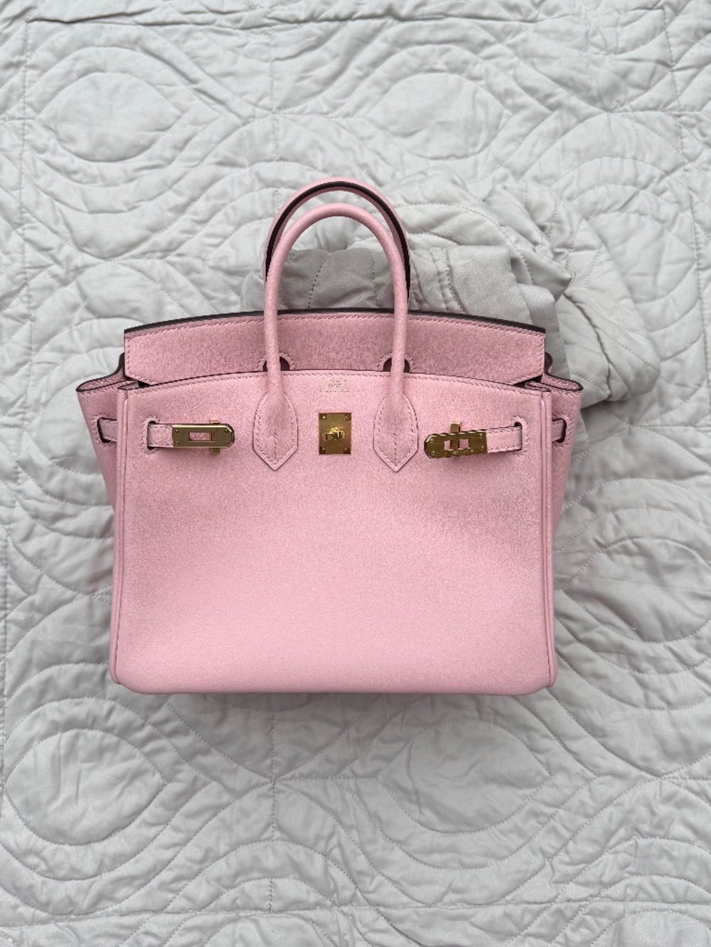 Sakura pink swift leather bag